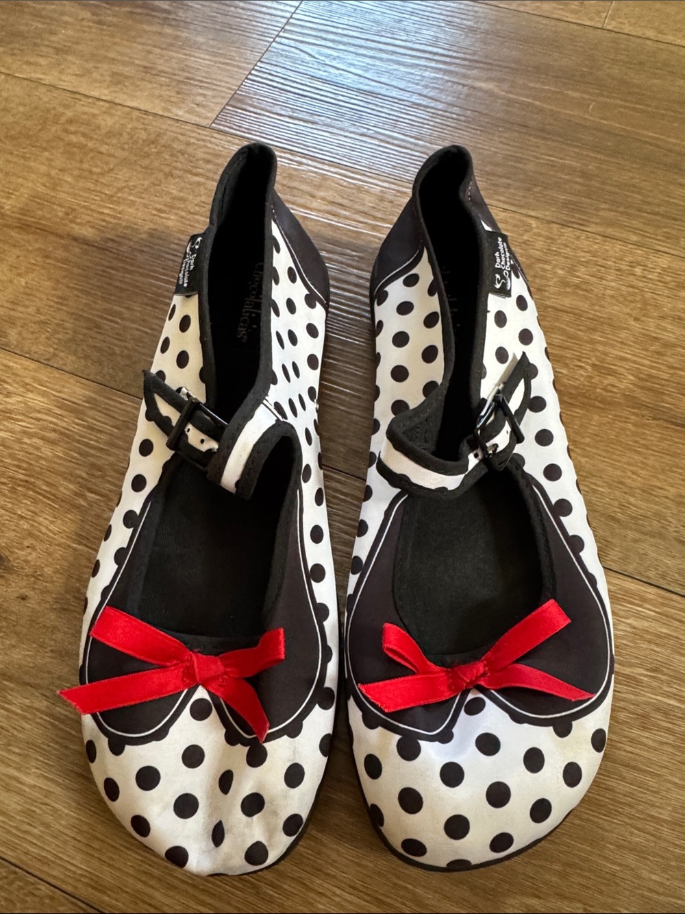 Hot Chocolate Design black and white polka dot Mary Jane shoes size 40/US 10